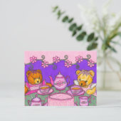 Teddy Bear Tea Party Briefkaart Uitnodigingen (Staand voorkant)