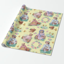 Teddy Bear Tea Party Vintage Palette  Cadeaupapier