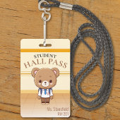 Teddy Bear Teacher School Classroom Hall Pass Badge
