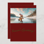 Teddy Bear thema Kerst Kaart (Voorkant / Achterkant)