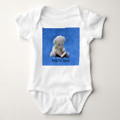 Teddy Bear Time to Read Blue Stuffed Animal, ZKOA Romper (Voorkant)
