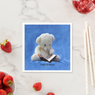 Teddy Bear Time to Read Blue Stuffed Animal, ZKOA Servet