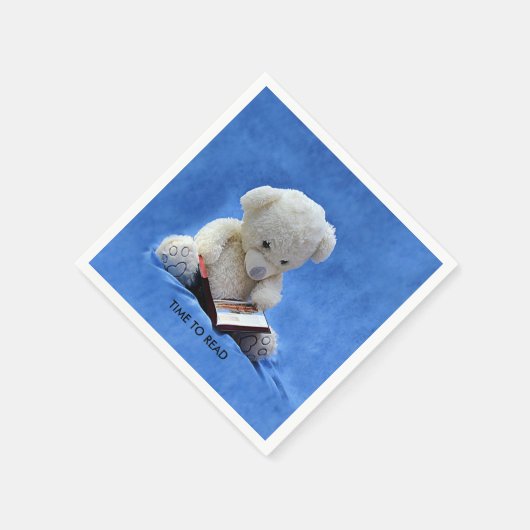Teddy Bear Time to Read Blue Stuffed Animal, ZKOA Servet (Hoek)