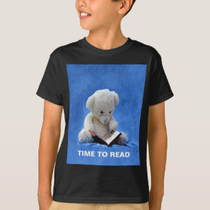 Teddy Bear Time to Read Blue Stuffed Animal, ZKOA T-shirt