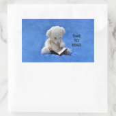 Teddy Bear Time to Read Rectangle Sticker, ZKA Rechthoekige Sticker (Tas)