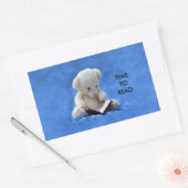 Teddy Bear Time to Read Rectangle Sticker, ZKA Rechthoekige Sticker (Envelop)