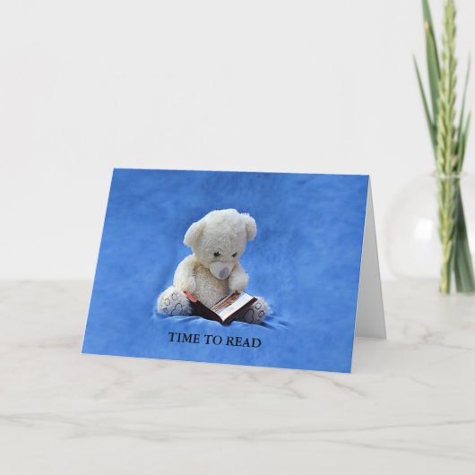 Teddy Bear Time to Read Wenskaart, ZKOA Kaart (Voorkant)