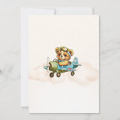 Teddy Bear Tiny Pilot Vliegtuig Baby shower Kaart (Achterkant)
