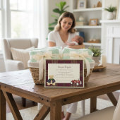 Teddy Bear & Toy Car Baby Shower Diaper Raffle Informatiekaartje