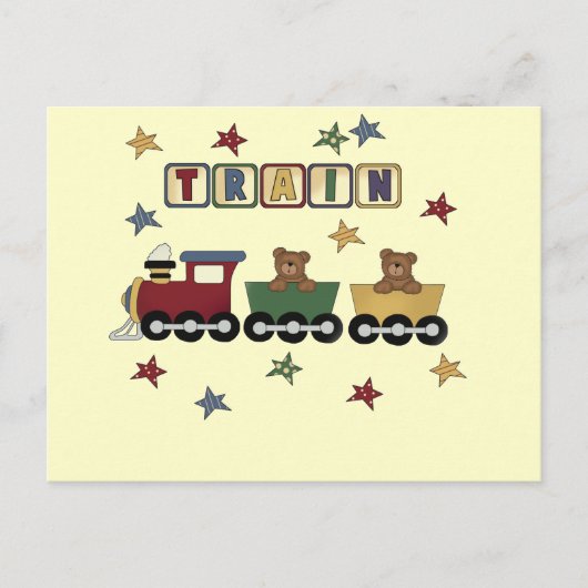 Teddy Bear Train Tshirts en Gifts Briefkaart (Voorkant)