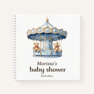 Teddy Bear Twin Boys Baby shower Gastboek Notitieboek