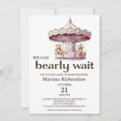 Teddy Bear Twin Girls Baby shower Invitation (Devant)