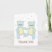 Teddy Bear Twins Bedankt Notecard (Voorkant)