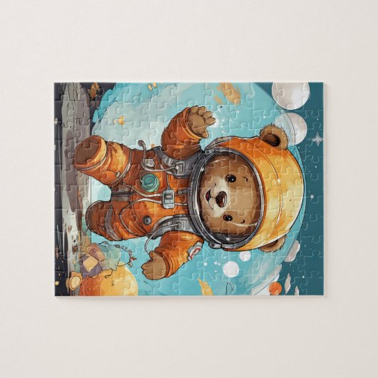 Teddy Bear va dans l'espace, puzzle - jigsaw" (Horizontal)