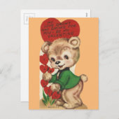 Teddy Bear Valentijn Feestdagenkaart (Voorkant / Achterkant)