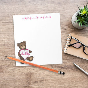 Teddy Bear Valentijnsdag Cute Teddy Bear Custom Notitieblok