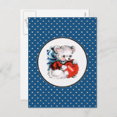 Teddy Bear Valentijnsdag Feestdagenkaart (Voorkant / Achterkant)