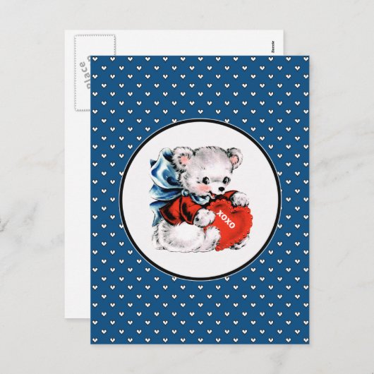 Teddy Bear Valentijnsdag Feestdagenkaart (Voorkant / Achterkant)