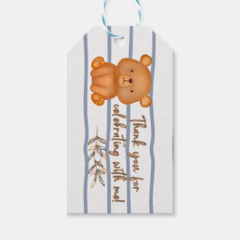 Teddy Bear Verjaardag Favor Tag Cadeaulabel
