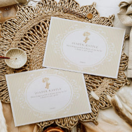 Teddy Bear Vintage Baby Shower Diaper Raffle Informatiekaartje