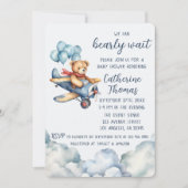 Teddy Bear Vliegtuig Ballonnen Jongen Baby shower Kaart (Voorkant)