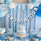 Teddy Bear Vliegtuig Ballonnen Jongen Baby shower Vlaggetjes