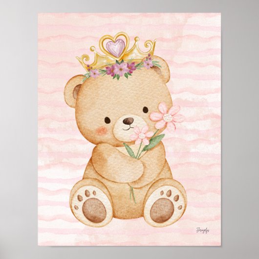 Teddy bear wall art poster My Princess (Devant)