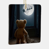 Teddy Bear Watching Santa Claus Keramisch Ornament (Rechts)