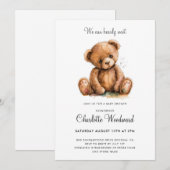 Teddy Bear, we kunnen Baby shower afwachten Kaart (Voorkant / Achterkant)