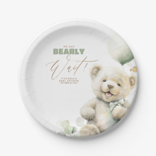 Teddy Bear, we kunnen Baby shower afwachten Papieren Bordje