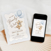 Teddy Bear We kunnen bijna niet wachten op Baby Bo Kaart