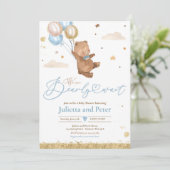 Teddy Bear, we kunnen wachten op Baby shower Kaart (Staand voorkant)