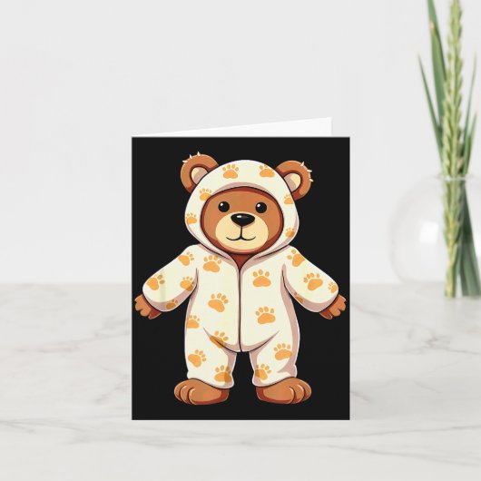 Teddy Bear Wearing Pajamas Kaart (Voorkant)