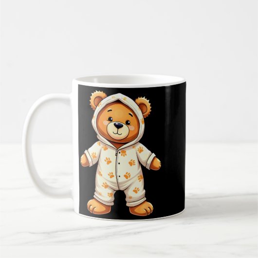 Teddy Bear Wearing Pajamas Koffiemok (Links)