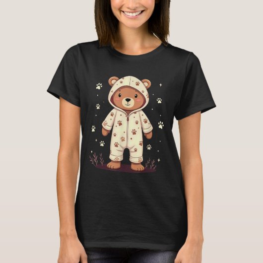 Teddy Bear Wearing Pajamas T-shirt (Voorkant)
