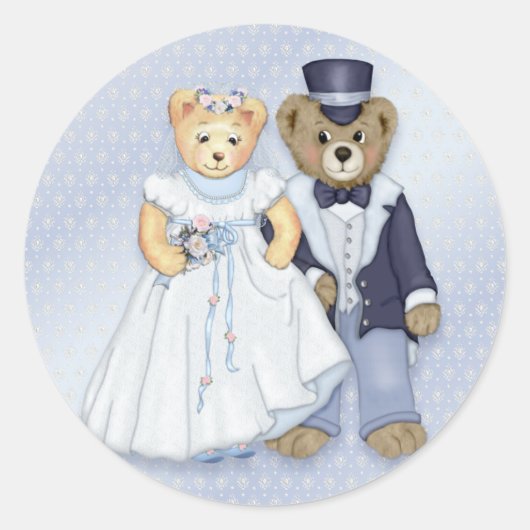 Teddy Bear Wedding - Aanpassen Ronde Sticker (Voorkant)