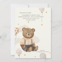 Teddy Bear Welcome Baby Kaart
