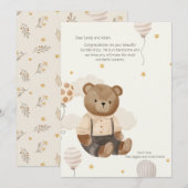 Teddy Bear Welcome Baby Kaart (Voorkant / Achterkant)