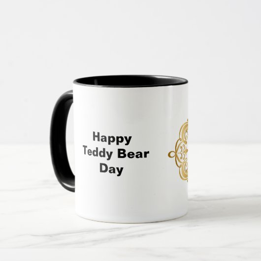 Teddy Bear White Silhouette Coffee Mok (Voorkant links)