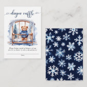Teddy Bear Winter Boy Baby shower Luier Raffle Informatiekaartje (Voorkant / Achterkant)