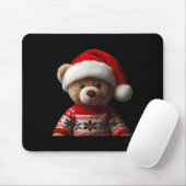 Teddy Bear With Santa Hat Christmas Xmas Lover Kid Muismat (Met muis)