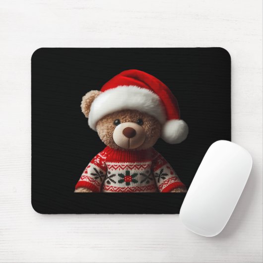 Teddy Bear With Santa Hat Christmas Xmas Lover Kid Muismat (Met muis)