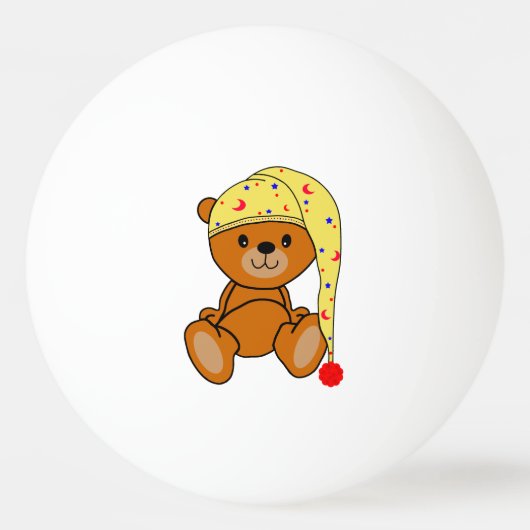 Teddy bear with sleeping cap pingpongballen (Voorkant)