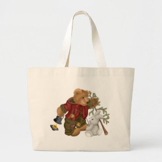Teddy Bear Woodsman Grote Tote Bag