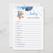 Teddy Bear Word Scramble Baby shower Carte de jeu (Devant)