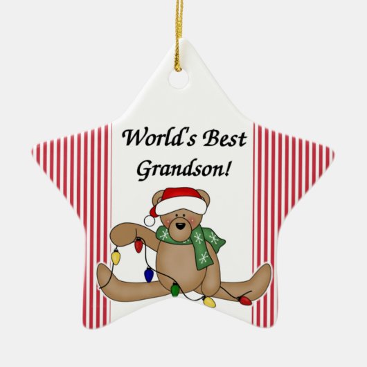 Teddy Bear World's Best Grandson Ornament (Voorkant)