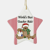 Teddy Bear World's Best Teacher Aide Ornament (Rechts)