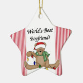 Teddy Bear World's beste Boyvriend Ornament (Links)
