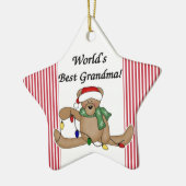 Teddy Bear World's beste grootmaornament Keramisch Ornament (Links)