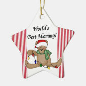 Teddy Bear World's beste mammieornament Keramisch Ornament (Links)